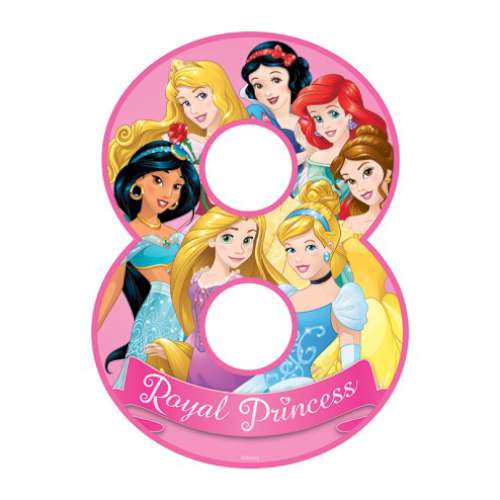 Disney Princess Number 8 Edible Icing Image - Click Image to Close
